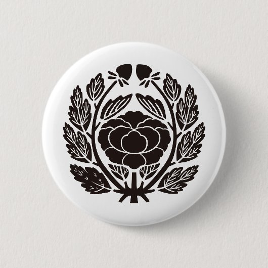 Crest KAMON-symbool uit de Japanse familie Ronde Button 5,7 Cm (Voorkant)