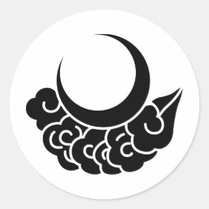 Crest KAMON-symbool uit de Japanse familie Ronde Sticker