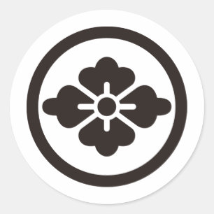 Crest KAMON-symbool uit de Japanse familie Ronde Sticker