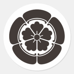 Crest KAMON-symbool uit de Japanse familie Ronde Sticker