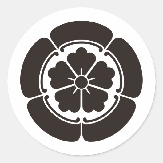 Crest KAMON-symbool uit de Japanse familie Ronde Sticker (Voorkant)