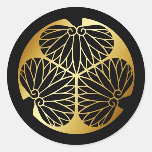 Crest KAMON-symbool uit de Japanse familie Ronde Sticker (Voorkant)