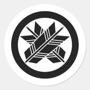 Crest KAMON-symbool uit de Japanse familie Ronde Sticker