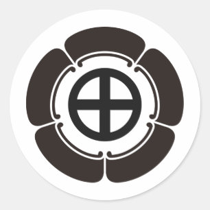 Crest KAMON-symbool uit de Japanse familie Ronde Sticker