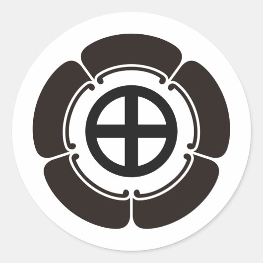 Crest KAMON-symbool uit de Japanse familie Ronde Sticker (Voorkant)