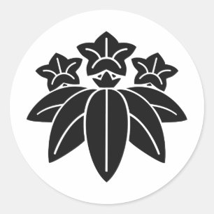 Crest KAMON-symbool uit de Japanse familie Ronde Sticker