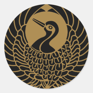 Crest KAMON-symbool uit de Japanse familie Ronde Sticker