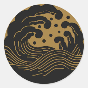 Crest KAMON-symbool uit de Japanse familie Ronde Sticker