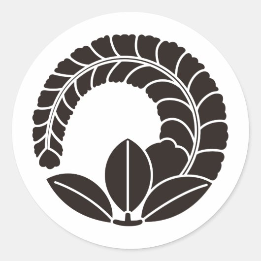Crest KAMON-symbool uit de Japanse familie Ronde Sticker (Voorkant)