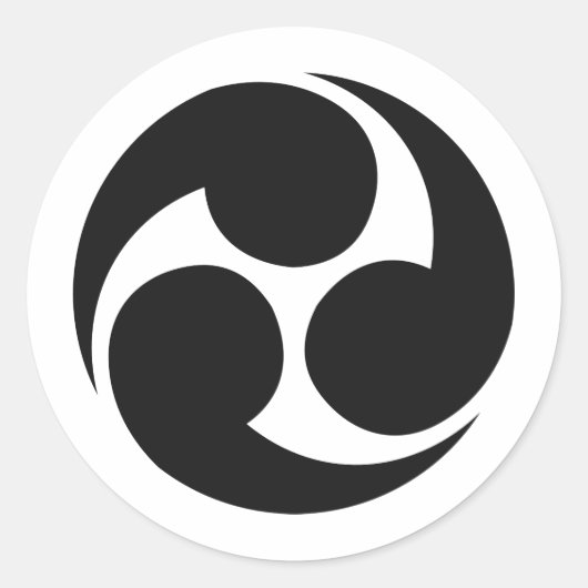 Crest KAMON-symbool uit de Japanse familie Ronde Sticker (Voorkant)