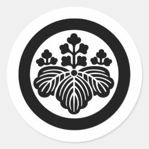 Crest KAMON-symbool uit de Japanse familie Ronde Sticker