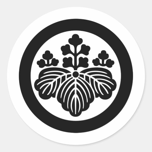 Crest KAMON-symbool uit de Japanse familie Ronde Sticker (Voorkant)