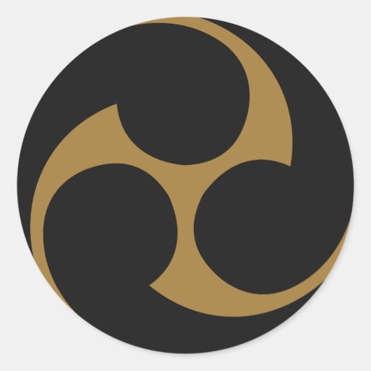 Crest KAMON-symbool uit de Japanse familie Ronde Sticker (Voorkant)