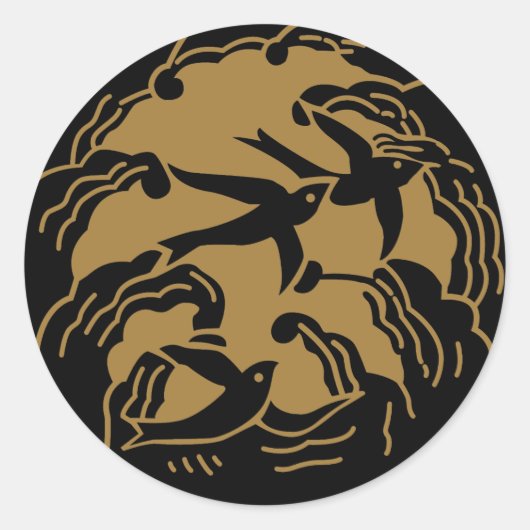 Crest KAMON-symbool uit de Japanse familie Ronde Sticker (Voorkant)