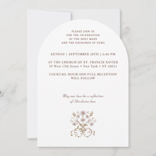  Crest Katholieke bruiloft Kaart (Achterkant)