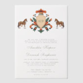 crest koninklijk paard indiase hindoe bruiloft vellum uitnodigingen (Voorkant)