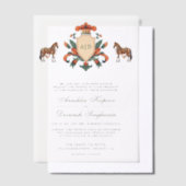 crest koninklijk paard indiase hindoe bruiloft vellum uitnodigingen (Offset)