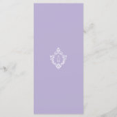Crest Lavender Wedding  Paarse Monogram Menu (Achterkant)