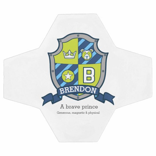 Crest letter B groene blauwe beer kroonster Brendo Voetbal (Enkel)