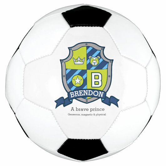 Crest letter B groene blauwe beer kroonster Brendo Voetbal (Voorkant)