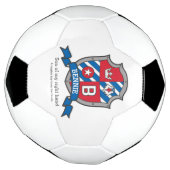Crest letter B rode blauwe kroon Bennie Voetbal (Gedraaid)