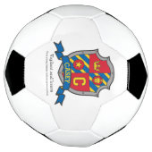 Crest letter C rode blauwe gele kroon Casey Voetbal (Gedraaid)