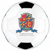Crest letter C rode blauwe gele kroon Casey Voetbal (Voorkant)