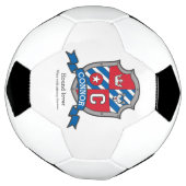 Crest letter C rode blauwe kroonhond Connor Voetbal (Gedraaid)