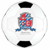 Crest letter C rode blauwe kroonhond Connor Voetbal (Voorkant)