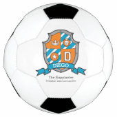 Crest letter D oranje blauwgroen blauwe kroon Voetbal (Voorkant)