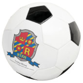 Crest letter R rode blauwe kroonleeuw Ryan Voetbal (Drie kwart)