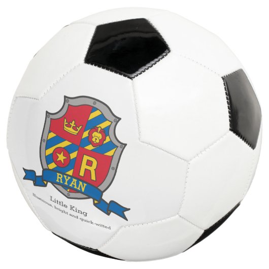 Crest letter R rode blauwe kroonleeuw Ryan Voetbal (Drie kwart)