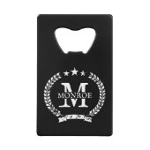  crest met aangepaste naam monogram creditkaart flessenopener (Voorkant)