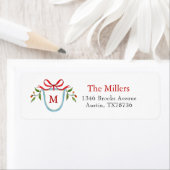 Crest met citrus & Bow Monogram Holiday Label (Insitu)