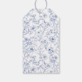 Crest Monogram Blauw Chinoiserie Trouwlogo Cadeaulabel (Achterkant)