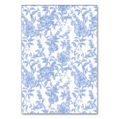 Crest Monogram Blue Floral Script Six Kaart (Achterkant)