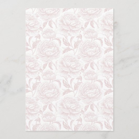 Crest Monogram Blush Pink Wedding Menu Kaart (Achterkant)