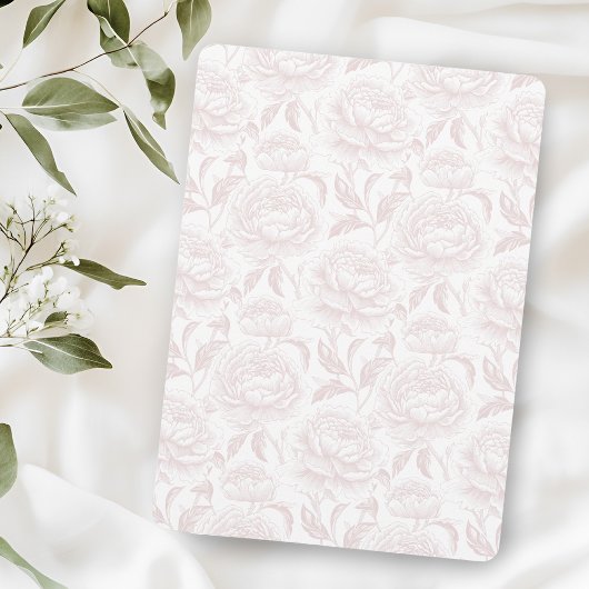 Crest Monogram Blush Roze Huwelijksuitnodiging Kaart