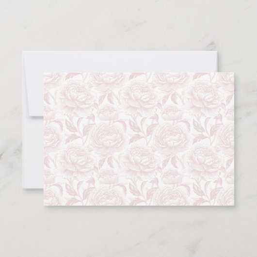 Crest Monogram Blush Roze Trouwlandschap RSVP Kaartje (Achterkant)