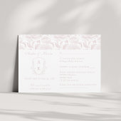 Crest Monogram Blush Roze Trouwlandschap RSVP Kaartje
