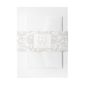 Crest Monogram Bord Taupe Wedding Uitnodigingen Wikkel (Voorkant Voorbeeld)