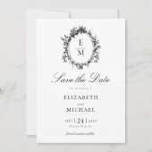 Crest Monogram Botanische bruiloft Save The Date (Voorkant)