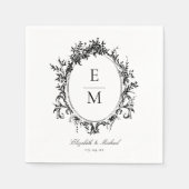 Crest Monogram Botanische bruiloft Servet (Voorkant)