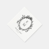 Crest Monogram Botanische bruiloft Servet (Hoek)