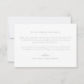 Crest Monogram Botanische Groene Huwelijk Bedankkaart (Achterkant)