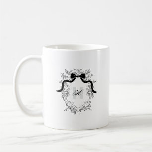 Crest Monogram Coquette Boog Naam Initialen Koffiemok