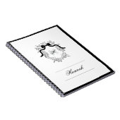  Crest Monogram Coquette Boog Naam Initialen Notitieboek (Rechterzijde)