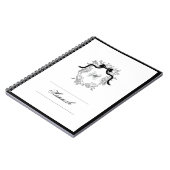  Crest Monogram Coquette Boog Naam Initialen Notitieboek (Linkerzijde)