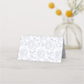 Crest Monogram Dusty Blue Peony Reserved Plaatskaartje (Achterkant)