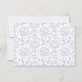 Crest Monogram Dusty Blue Wedding landschap RSVP Kaartje (Achterkant)